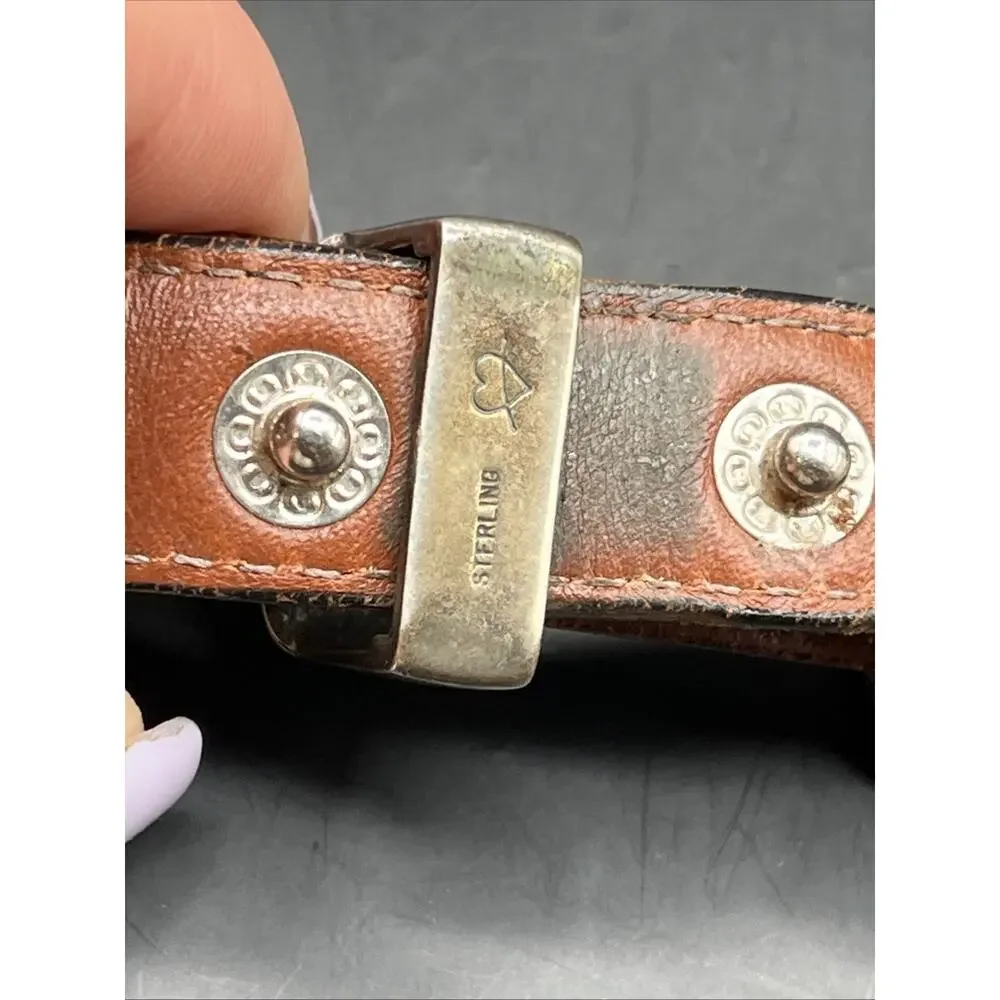 Douglas Magnus Heartline Santa Fe Turquoise Inlay Sterling Silver 925 Buckle 90s